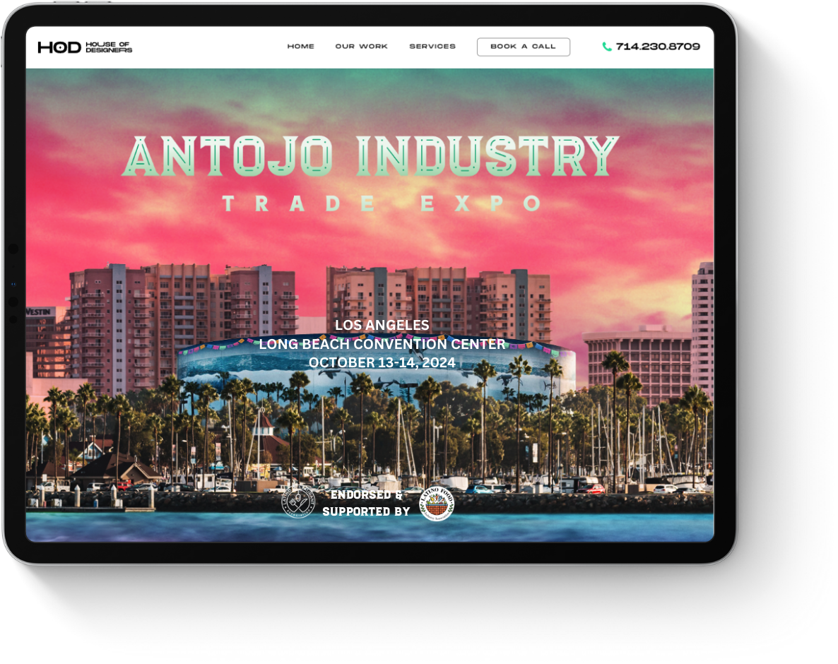 antojo demo site on tablet view